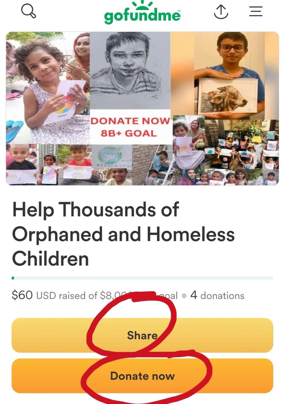 Good morning my dear  it needs your  just 4+ shares and/or donation 👍 can you do it happily Today?<br /><br /> thank you very much my dear Global family 🌎❤<br /><br />for joining hands DAILY, for now we raise 60$.<br /><br />Lets accelerate  to raiseup 1000$+ today<br /><br />in simple steps:<br /><br />share this Urgent campaign https://gofund.me/74b84d5b<br /><br />in all social networks<br /><br />at list 10 times +<br /><br />in Facebook LinkedIn Twitter and with your friends and contacts<br /><br />let's do a BIG IMPACT TODAY TO<br /><br /> GO VIRAL ok?<br /><br />Make a donation 10$+ by possibility today and write your heart 💖 touching  support message today on GoFoundme<br /><br />Please put + to this message who SHARE this today<br /><br />Enjoy Video REPORT  https://youtu.be/bTNCgRA0vlg<br /><br />IMPORTANT In the bright memory of Daniil, year around Famous drawing Contest for #Peace2027 is held, as Daniil has been drawing #PeacePictures in last days, we invite you to<br /><br />Happily donate today to the Daniil Foundation to support his cause https://www.gofundme.com/f/help-thousands-of-orphaned-and-homeless-children https://ivacademy.net/en/donate  <br /><br />Enjoy Sharing today this foundation with friends and wide in social networks to GRANT you and  all 8B+ people participate and complete ultimate Global peace building by 2027 in every country ok?