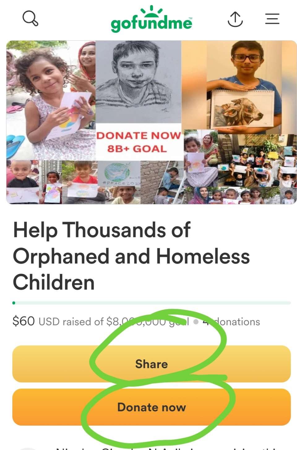 Hi It needs your 10+ shares Today and/or donation 👍 thank you very much my dear Global family 🌎❤️<br />for joining hands DAILY, for now we raise 60$.<br />Lets accelerate  to raise up 1000$+ today<br />in simple steps:<br />share this Urgent campaign https://gofund.me/74b84d5b<br />in all social networks<br />at list 14 times +<br />in Facebook LinkedIn Twitter and with your friends and contacts<br />let's do a BIG IMPACT TODAY TO<br /><br /> GO VIRAL ok?<br /><br />Make a donation 1$+ by possibility today and write your heart 💖 touching  support message today on GoFoundme <br />Please put + to this message who SHARE this today<br /><br />Enjoy Video REPORT  https://youtu.be/bTNCgRA0vlg <br />IMPORTANT In the bright memory of Daniil, year around Famous drawing Contest for #Peace2027 is held, as Daniil has been drawing #PeacePictures in last days, we invite you to<br /><br />Happily donate today to the Daniil Foundation to support his cause https://www.gofundme.com/f/help-thousands-of-orphaned-and-homeless-children https://ivacademy.net/en/donate  <br /><br />Enjoy Sharing today this foundation with friends and wide in social networks to GRANT you and  all 8B+ people participate and complete ultimate Global peace building by 2027 in every country ok?<br /><br />Yours @Prophet Nicolae Cirpala +79811308385 Tel WhatsApp❤