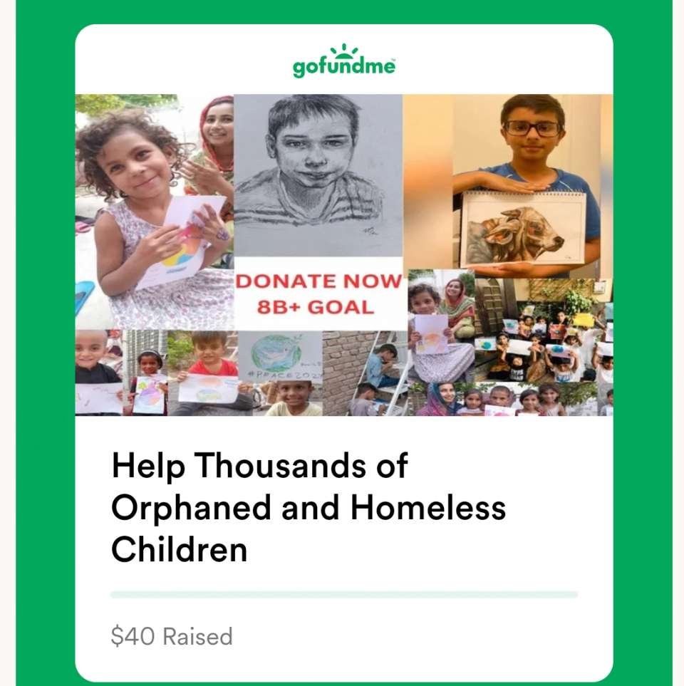 It needs your share 10+today ok ?👍thankyou very much my dear Global family 🌟<br />for joining hands DAILY, for now we raise 40$.<br />Lets accelerate  to raise up 100$+ today<br />in simple steps:<br />share this Urgent campaign https://gofund.me/74b84d5b<br />in all social networks<br />at list 10 times +<br />in Facebook LinkedIn Twitter and with your friends and contacts<br />let's do a BIG IMPACT TODAY TO GO VIRAL ok?<br /><br />Make a donation 1$+ by possibility today and write your heart 💖 touching  message today on GoFoundme <br />Please put + to this message who SHARE this today<br />As In the bright memory of my son Daniil, year around Famous drawing Contest for #Peace2027 is held, as Daniil has been drawing #PeacePictures in last days, we invite you to<br /><br />Happily donate today to the Daniil Foundation to support his cause https://www.gofundme.com/f/help-thousands-of-orphaned-and-homeless-children https://ivacademy.net/en/donate  <br /><br />Enjoy Sharing today this foundation with friends and wide in social networks to Grant you and  all 8B+ people participate and complete ultimate Global peace building by 2027 in every country ok?<br /><br />Yours @Prophet Nicolae Cirpala +79811308385 Tel WhatsApp❤