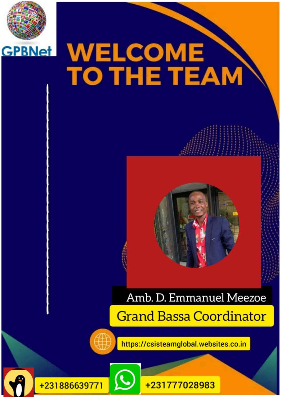 Ambassador in Liberia D. Emmanuel Meezoe Report https://www.facebook.com/100077922497919/videos/1176365320464899/?mibextid=bgAApDAIfEsnpeLk<br /> Global Peace Building Network Public awareness on my District location Radio station<br />Call  for cooperation +231 77 750 7793