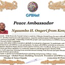 Happy Welcome to Ultimate Global Peace by 2027 campaign team & please contact for Cooperation #Peace2027 #GPBNet<br />Awarded Peace Ambassador - Nyaumbo H. Ongeri from Kenya.<br />You too Receive Peace Ambassador Certificate award #ForPeace Watsapp +79811308385 @Emb GPBNet Join, Subscribe and Share #Peace2027. for Cooperation & Partnership, to Donate, for consultation, to invite as Guest Speakers at your online or offline events, to Volunteer, to receive marriage blessing call us