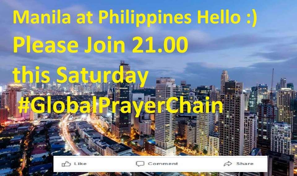 Manila at Philippines Hello :) Please Join 21.00 this Saturday #GlobalPrayerChain <br />Writer Nicolae Cirpala is asking every person on earth to take 1 minute every Saturday till 2020 at 21.00 your time zone <br />and #PrayWithNick for #GlobalPeaceby2020 , everyone according to his or her own tradition. <br />We all know the power of prayer; let's storm heaven and earth with #MessageToBillions - #TrueParents !!!<br />MARK YOU CALENDAR <br />WHEN this Saturday<br />TIME 21.00 your time zone <br />WHAT #GlobalPeaceBuilding prayer<br />Feel Free to post your prayers in your language with the tag #GlobalPeaceby2020 Pray Like Share Subscribe and post your prayer requests daily to :<br />-official prayers wall www.ivacademy.net/en/groups/viewgroup/6-happy-marriage-blessed-by-god<br />-Twitter Moment www.twitter.com/i/moments/1138773709114748928 <br />or Facebook www.facebook.com/groups/PrayWithNick<br /><br />Additionally you'll love to Join #GlobalPeaceBuilding community initiative and #RewriteOwnFate since <br />AT THIS VERY MOMENT People in homes, tents, shops, churches, schools, universities, campuses, parliaments, festivals and online crowds are praying all over the world #HappyPerfectSoul encountering God #GodGlobalTrend and messiah - #TrueParents in prayers and catching their passion for Peace, Unity, Healing, #TrueLove and #MarriageBlessing !!! I invite you, your family and friends to join #PrayWithNick daily at 21.00 (your local time) online #GlobalPrayerChain - visionary, meditation and devotions meetings where any human being could join and pray daily. Together we will change the world and #BuildKingdomOfHeaven in every part of the world much faster even by 2020 by praying, witnessing about God our #HeavenlyParent Messiah and share His Marriage Blessing to all humankind. <br /><br />PLEASE Donate to support our miracle prayers group that helps many people globally! To donate just purchase and download Books for life from our store www.ivacademy.net/en/market/books (for a bigger donation just order more eBooks there is no limits) Thank you very much for donation!!!<br /><br />-Many prayer wishes where already miraculously fulfilled globally and thousands of couples Get Marriage Blessing! All Married couples who missed Mariiege Blessing, please receive God's Marriage Blessing just contact us now to get #HappyMarriageBlessedByGod in any part of the world!!! - Feel Free to Download Nicolae Cirpala Books, support his vital initiatives and Join his interesting discussions in social networks: comment it, like it, share tag #MessageToBillions subscribe and don’t hesitate to Call Now to get lifelong: Life coaching, Marriage counseling and Business consultations - online by: Skype, WhatsApp, Viber, Facebook Messenger, Phone at www.ivacademy.net